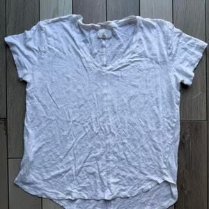 White linen v neck shirt linenlove
